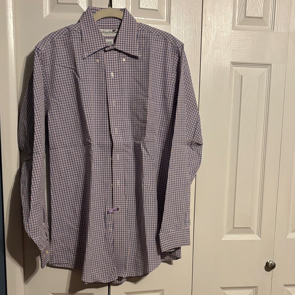 Brooks Brothers long sleeve button down Men's Checkered Shirt size 16.5 34 35